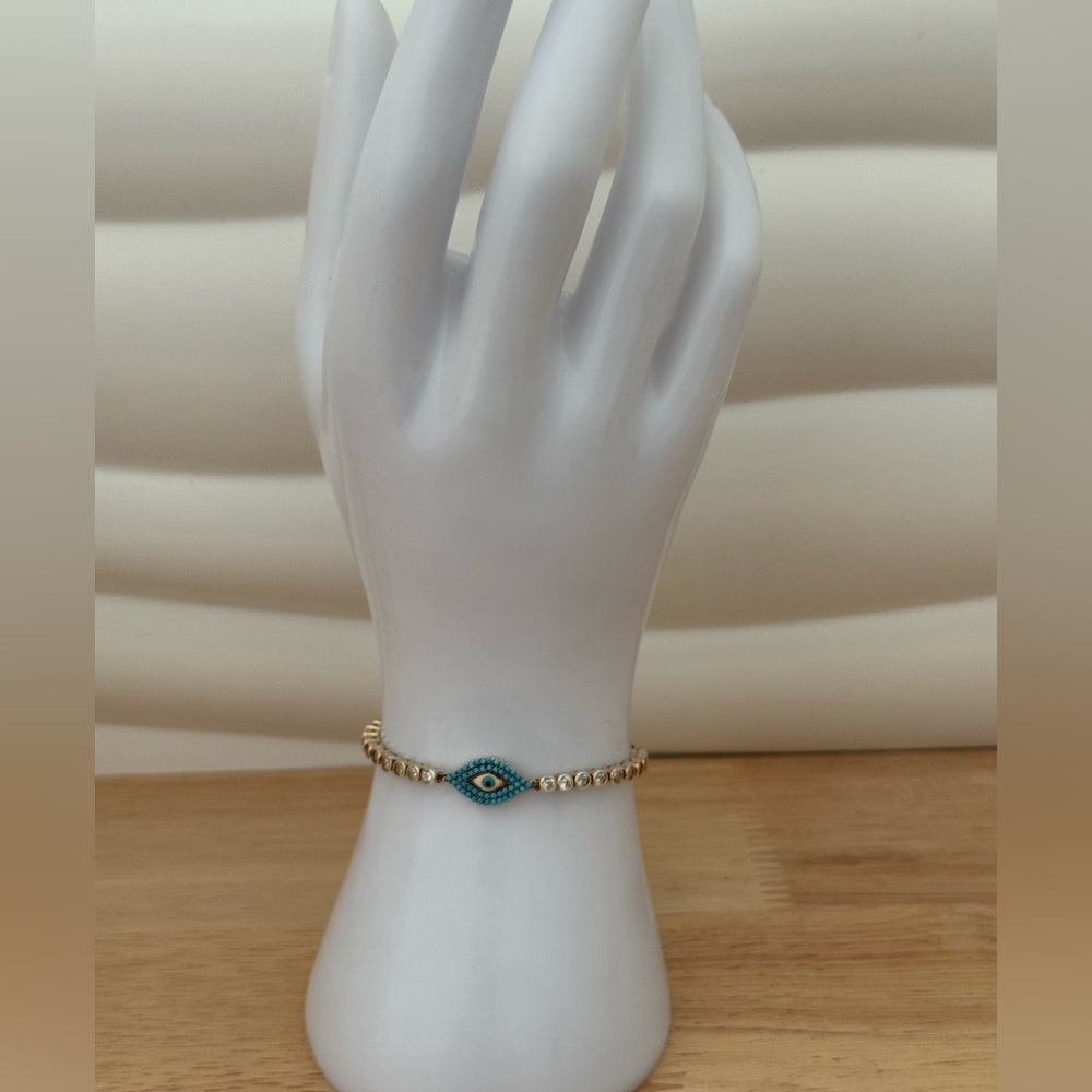 Evil Eye silver gold plated Beaded Bracelet